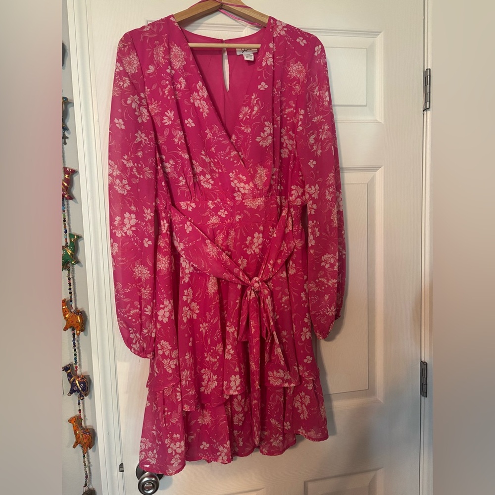 Japna Pink Ruffle Floral Cute and sexy pink dress size XL